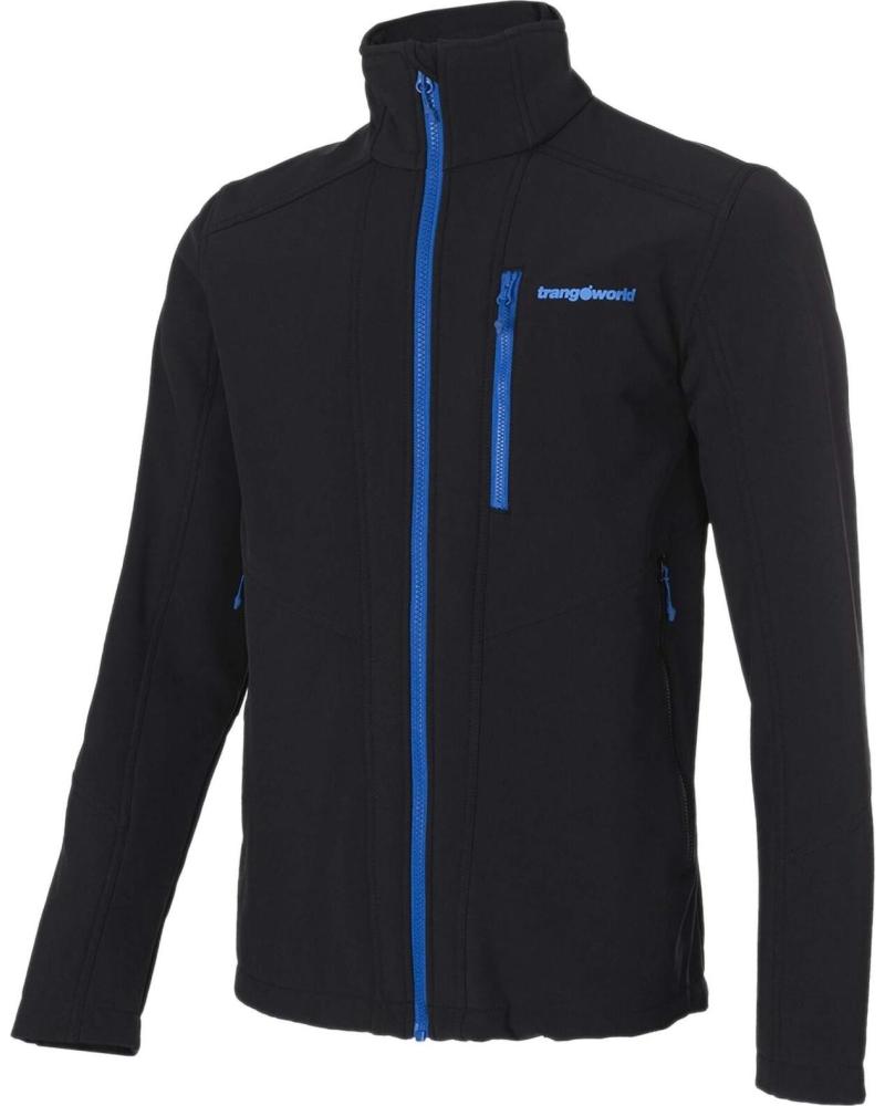 TRANGOWORLD CHAQUETA TÉCNICA SOFTSHELL CON CREMALLERA CONTRASTE NEGRO