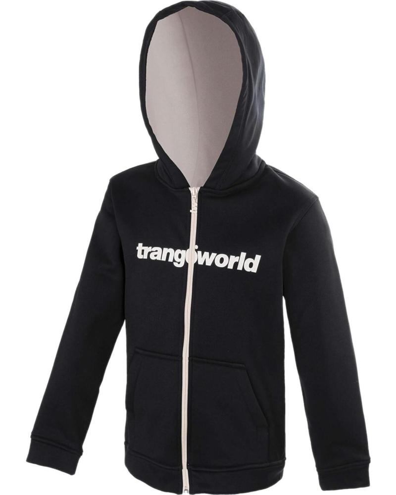 TRANGOWORLD CHAQUETA TRANGOWORLD CON CREMALLERA UNISEX PARA NIÑO EN NEGRO NEGRO
