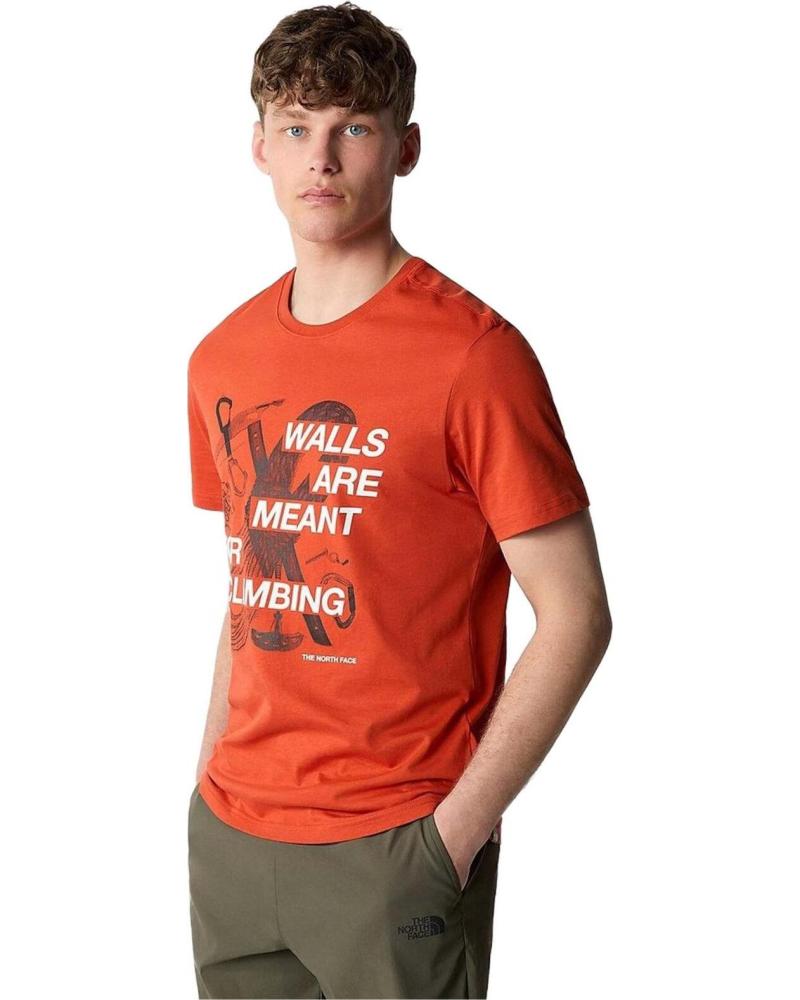 THE NORTH FACE CAMISETA DE MANGA CORTA CON ESTAMPADO GRÁFICO ROJO