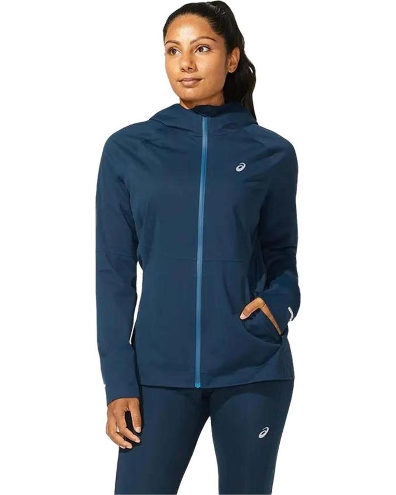 ASICS CHAQUETA DEPORTIVA CON CAPUCHA Y CREMALLERA COMPLETA AZUL