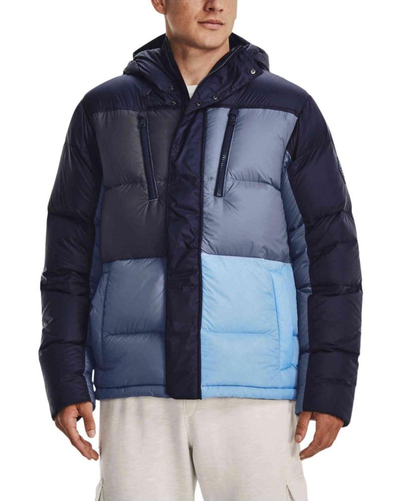UNDER ARMOUR CHAQUETA ACOLCHADA CON CAPUCHA COLORBLOCK AZUL