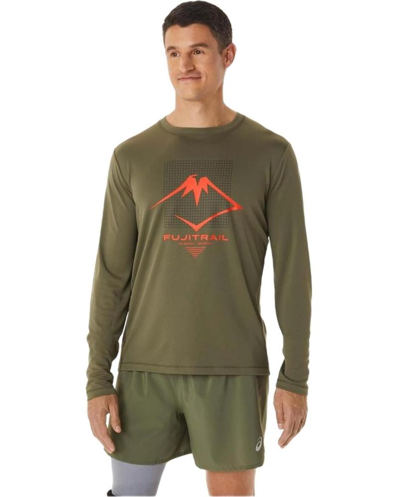 ASICS CAMISETA TÉCNICA MANGA LARGA CON GRÁFICO VERDE