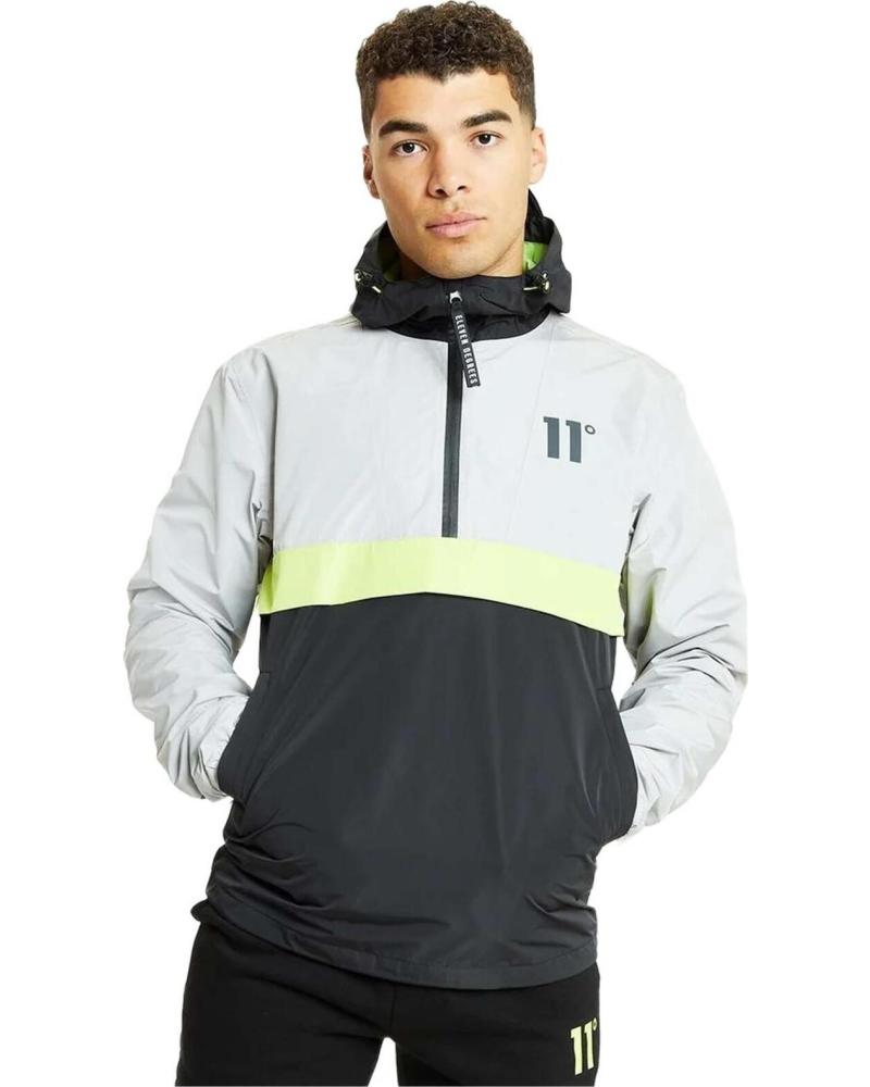 11 DEGREES CHAQUETA CORTAVIENTOS CON MEDIA CREMALLERA Y BLOQUE DE COLOR NEGRO