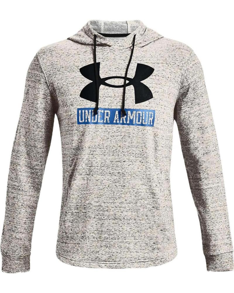 UNDER ARMOUR SUDADERA CON CAPUCHA Y LOGO DE UNDER ARMOUR PARA HOMBRE GRIS