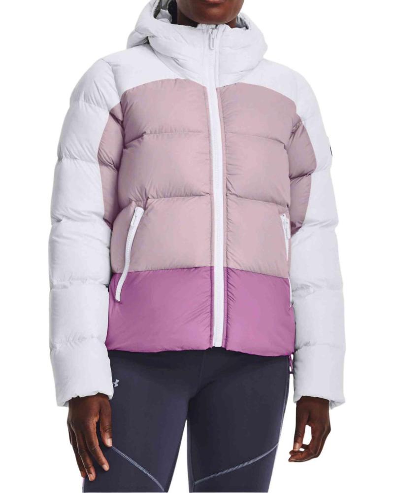 UNDER ARMOUR CHAQUETA ACOLCHADA CON CAPUCHA COLORBLOCK BLANCO