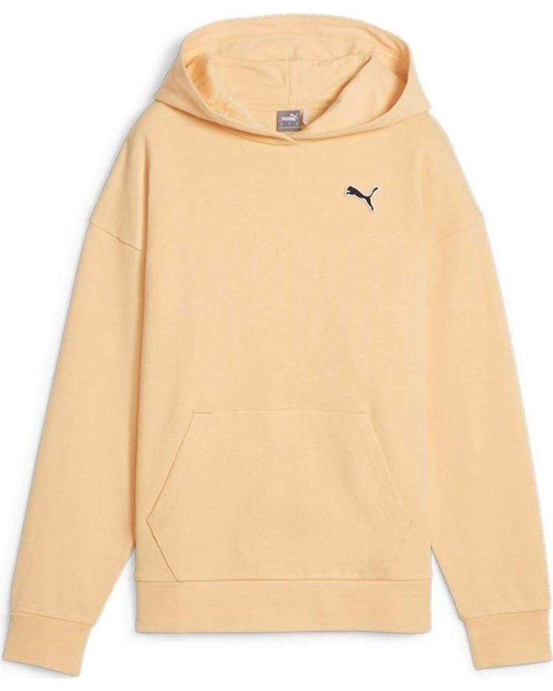 PUMA SUDADERA CON CAPUCHA PUMA ESSENTIALS LOGO PARA MUJER NARANJA