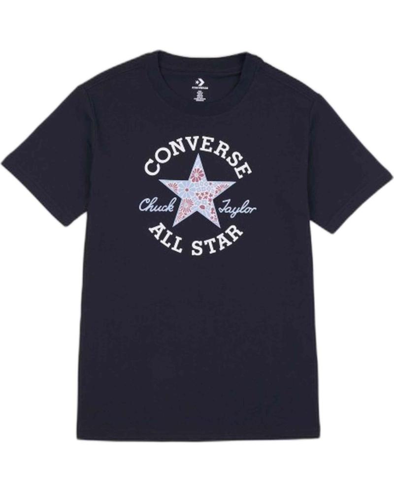 CONVERSE CAMISETA CONVERSE CHUCK TAYLOR ALL STAR NEGRA MANGA CORTA PARA MUJER NEGRO
