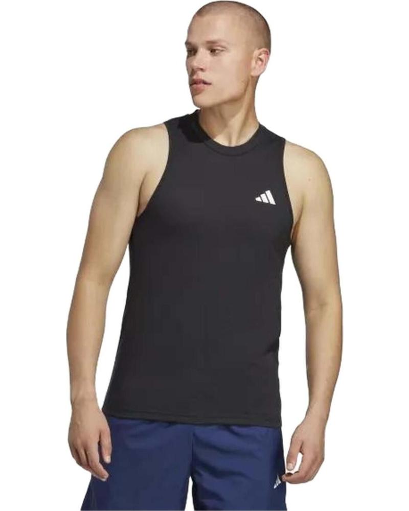 ADIDAS CAMISETA SIN MANGAS ADIDAS ESSENTIALS LOGO PARA NIÑOS, UNISEX, NEGRO NEGRO