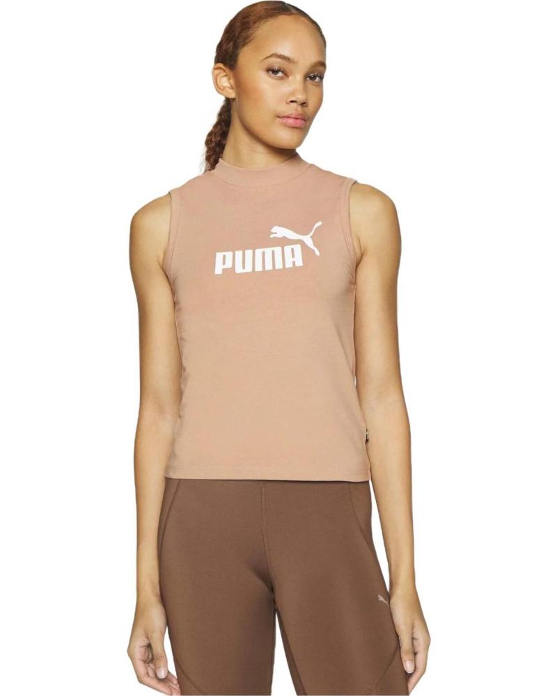 PUMA CAMISETA SIN MANGAS PUMA ESSENTIALS LOGO PARA MUJER MARRON