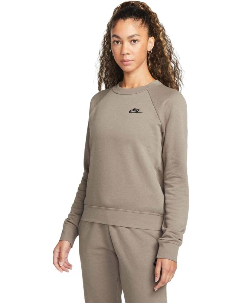 NIKE SUDADERA NIKE SPORTSWEAR CLUB FLEECE CREW MARRÓN PARA MUJER MARRON