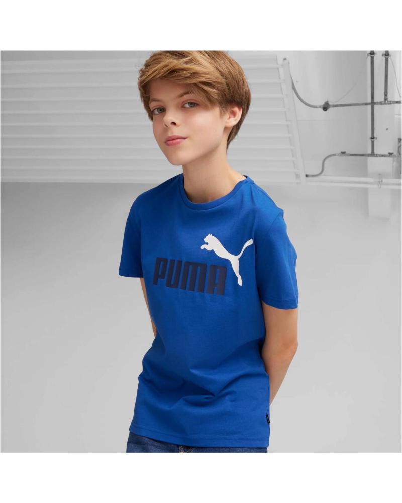 PUMA CAMISETA PUMA ESENCIAL LOGO MANGA CORTA PARA NIÑOS AZUL