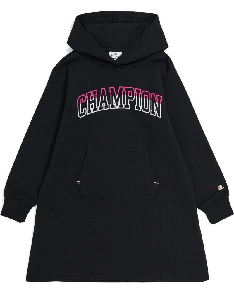 CHAMPION VESTIDO CON CAPUCHA CHAMPION PARA NIÑA NEGRO NEGRO