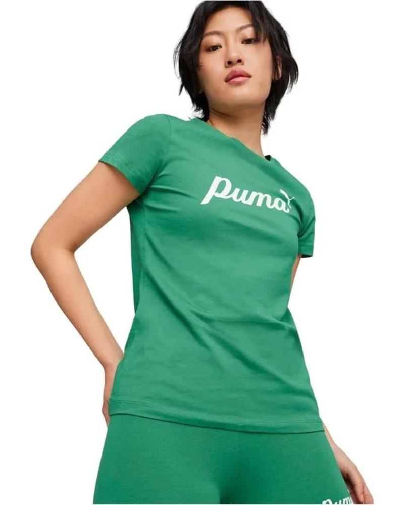 PUMA CAMISETA PUMA DE MANGA CORTA CON LOGO PARA MUJER VERDE