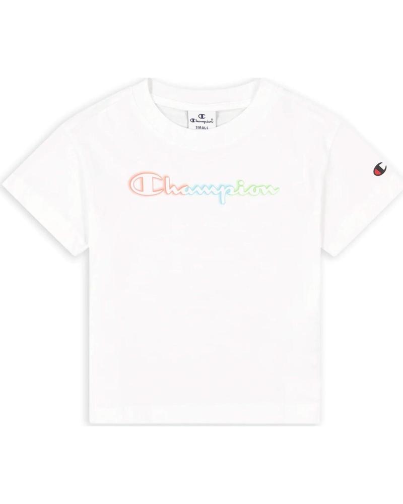CHAMPION CAMISETA CHAMPION DE MANGA CORTA UNISEX PARA NIÑOS BLANCO