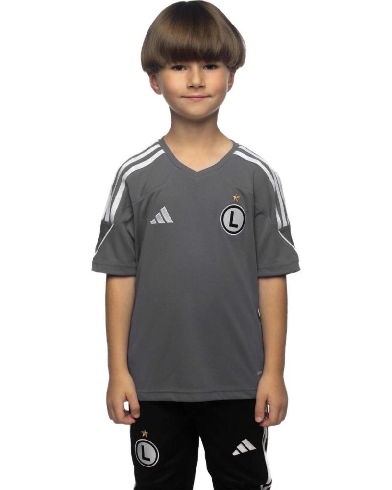 ADIDAS CAMISETA MANGA CORTA CON FRANJAS GRIS