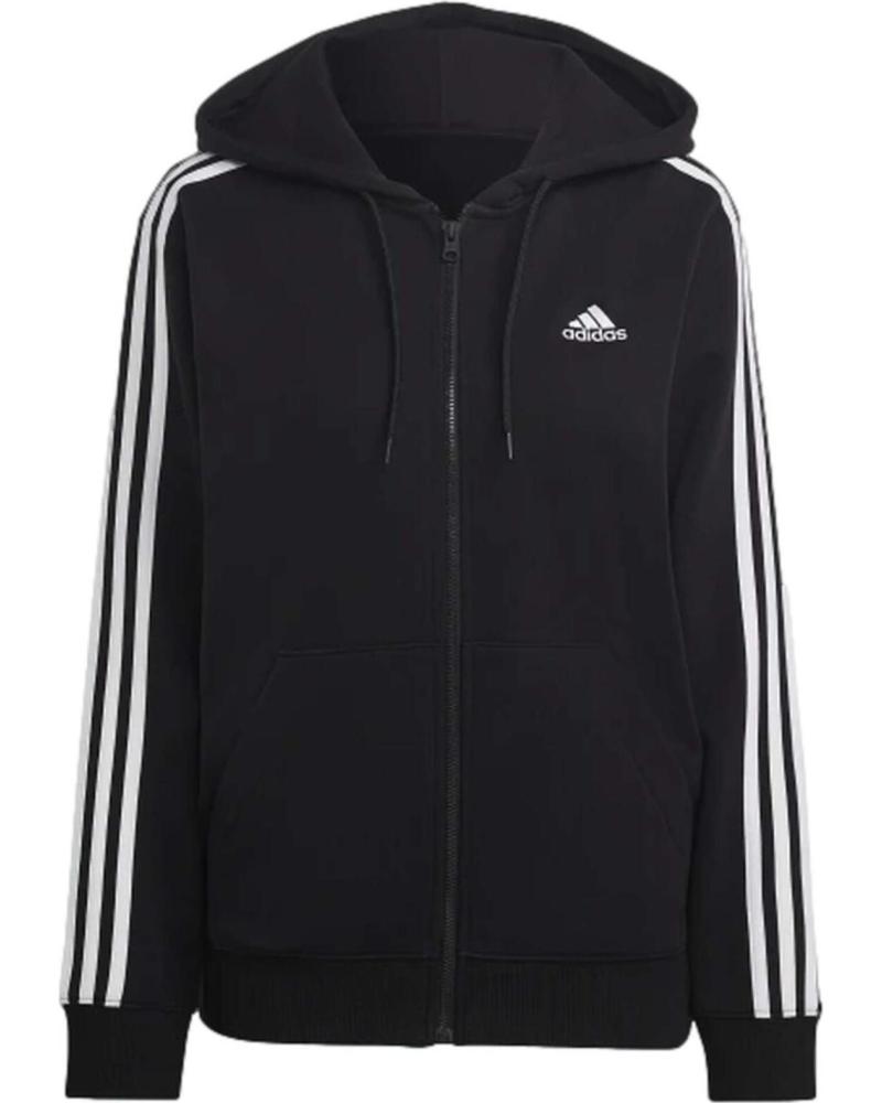 ADIDAS SUDADERA CON CAPUCHA Y CREMALLERA 3-STRIPES NEGRO