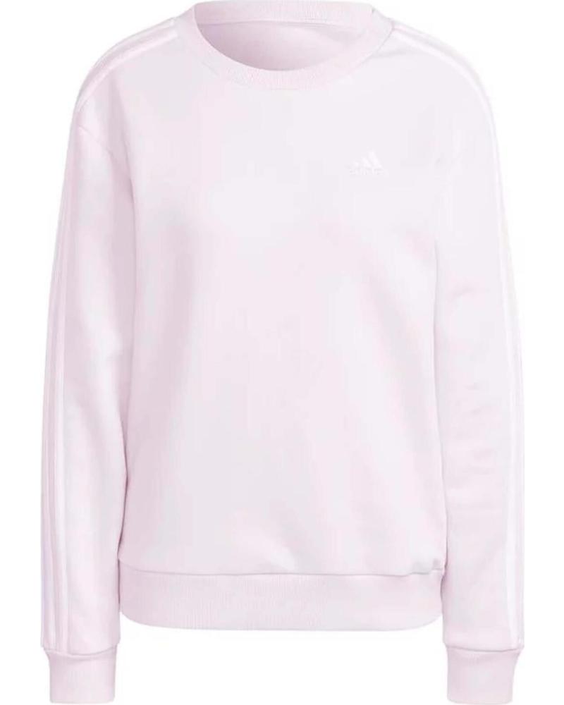 ADIDAS SUDADERA DE CUELLO REDONDO CON LOGOTIPO BORDADO ROSA