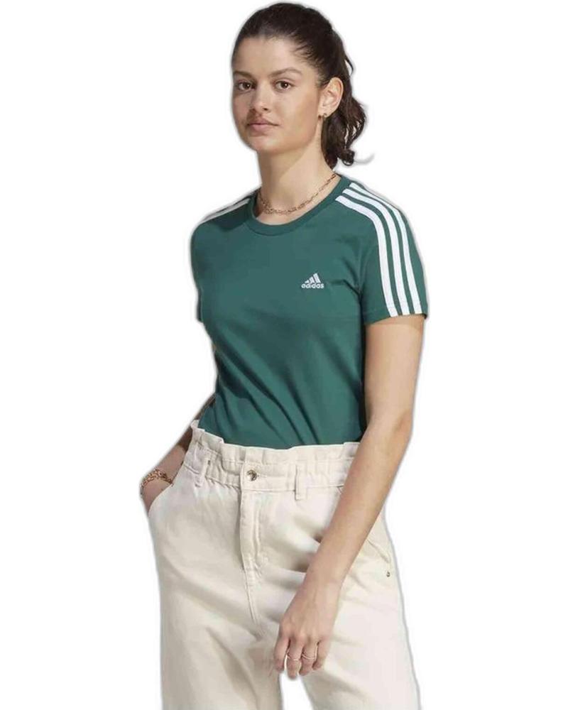 ADIDAS CAMISETA ADIDAS ESSENTIALS 3 FRANJAS MANGA CORTA MUJER VERDE VERDE