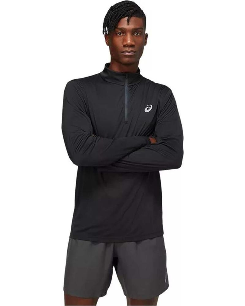 ASICS CHAQUETA DE RUNNING ASICS PARA HOMBRE, NEGRA, CON MEDIA CREMALLERA NEGRO