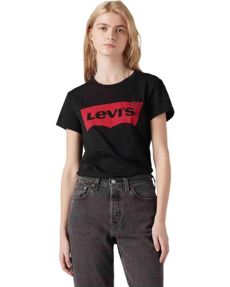 LEVIS CAMISETA LEVI´S DE MANGA CORTA CON LOGO PARA MUJER NEGRO