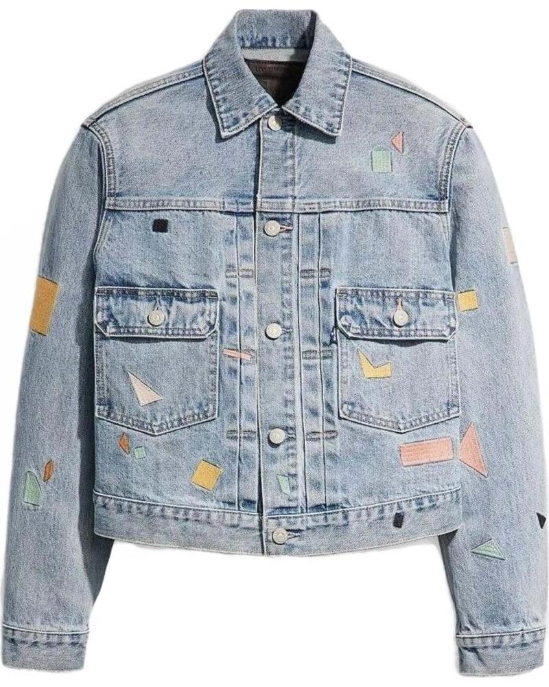 LEVIS CHAQUETA VAQUERA LEVIS ´OVERSIZED´ CON DETALLES PINTADOS PARA MUJER AZUL