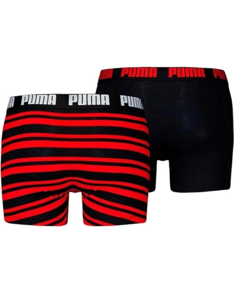 PUMA PACK 2 CALZONCILLOS BOXER PUMA HOMBRE RAYAS ROJAS Y NEGRAS MULTICOLOR