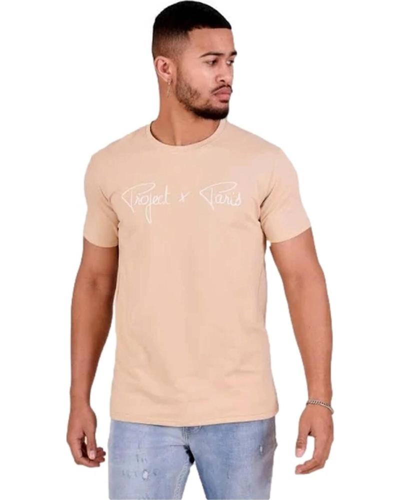 CAMISETA PROJECT X PARIS CON LOGO BORDADO BEIGE
