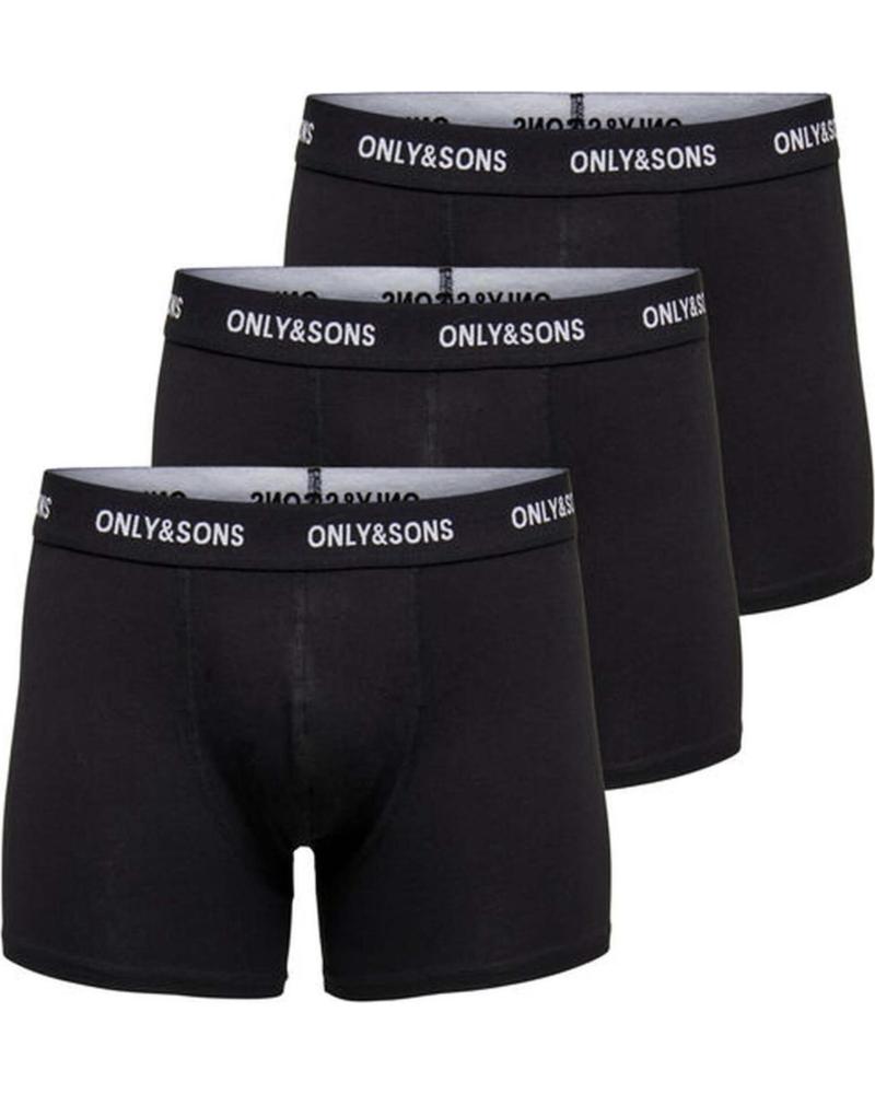 ONLY PACK DE 3 CALZONCILLOS BÓXER PARA HOMBRE ONLY & SONS NEGROS NEGRO