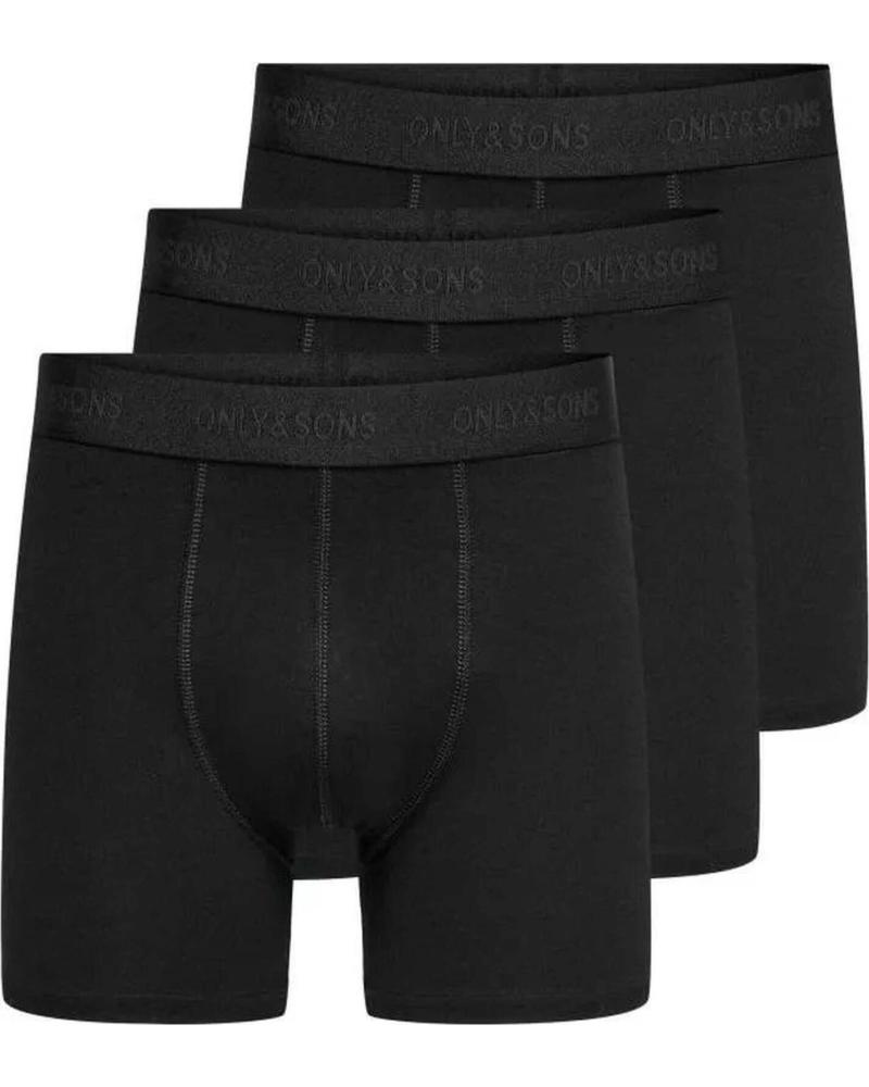 ONLY PACK DE 3 CALZONCILLOS BÓXER PARA HOMBRE ONP BY SONS NEGRO
