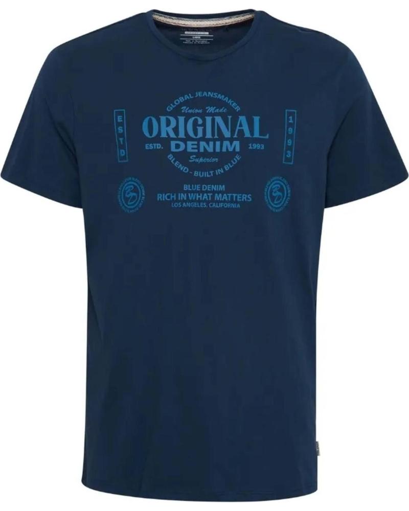 BLEND CAMISETA DE MANGA CORTA AZUL PARA HOMBRE CON ESTAMPADO ´ORIGINAL´ AZUL