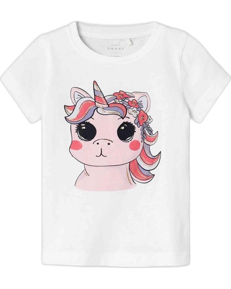 NAME IT CAMISETA DE MANGA CORTA UNISEX CON ESTAMPADO DE UNICORNIO PARA NIÑOS BLANCO