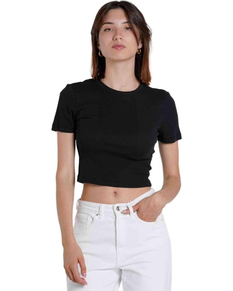 ONLY CAMISETA CROP TOP DE MANGA CORTA PARA MUJER NEGRO
