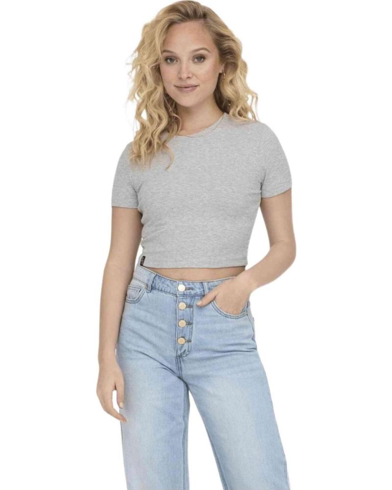 ONLY CAMISETA DE MANGA CORTA ONLY GRIS PARA MUJER GRIS