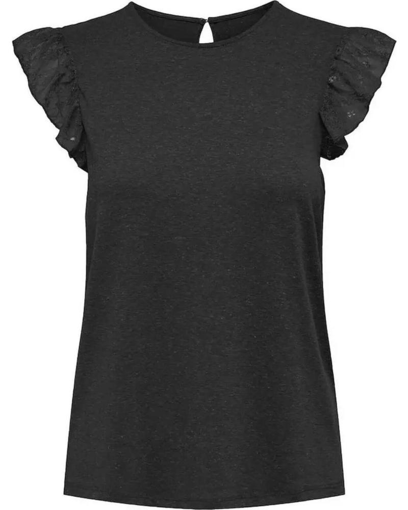 ONLY BLUSA ONLY NEGRA CON VOLANTES PARA MUJER NEGRO