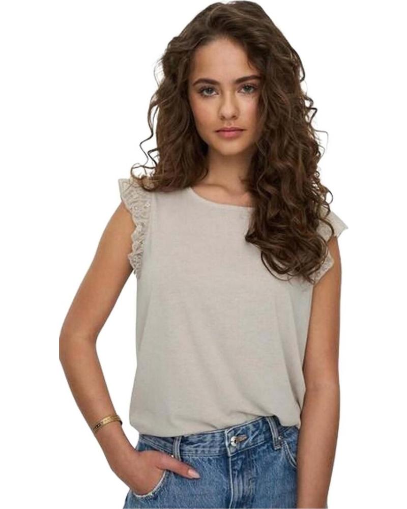 ONLY CAMISETA DE TIRANTES CON VOLANTES Y DETALLE EN ESPALDA BEIGE