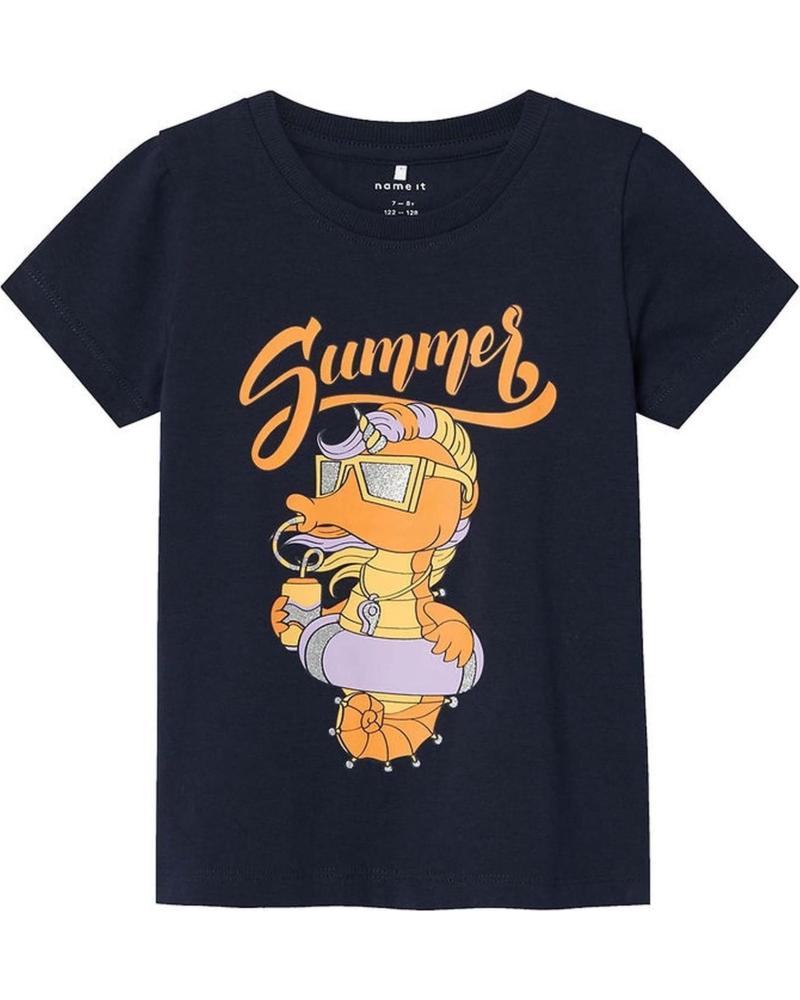 NAME IT CAMISETA UNISEX DE MANGA CORTA CON ESTAMPADO DE PATO PARA NIÑOS AZUL