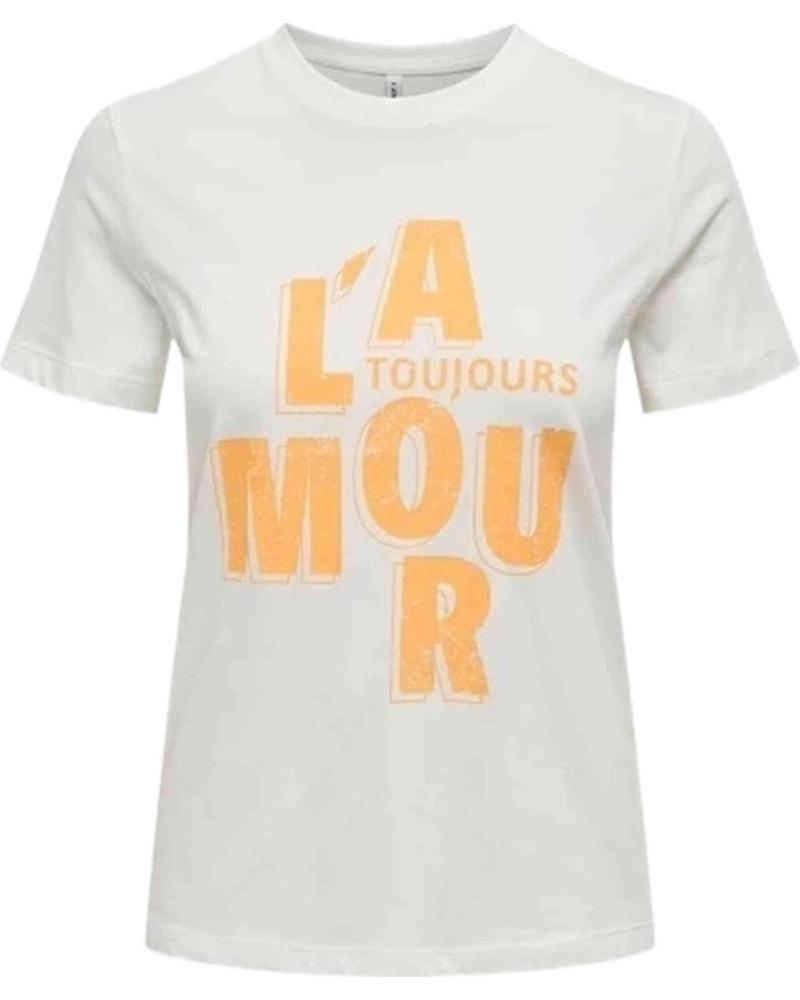 ONLY CAMISETA DE MANGA CORTA CON ESTAMPADO ´L´AMOUR´ PARA MUJER BLANCO
