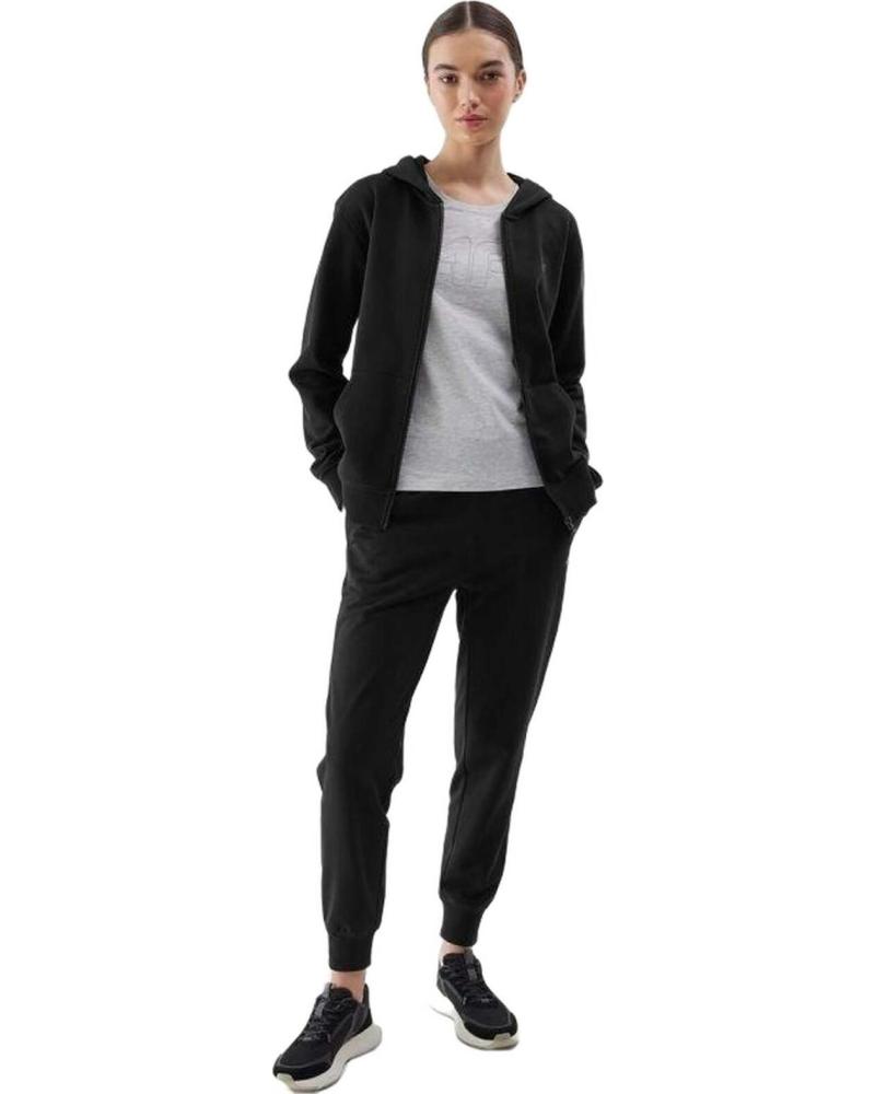 4F SUDADERA CON CAPUCHA Y CREMALLERA 4F NEGRO