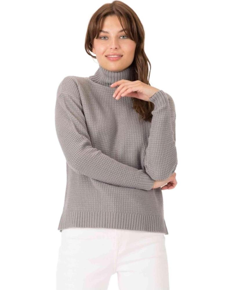 TIFFOSI JERSEY DE CUELLO ALTO DE PUNTO TRENZADO PARA MUJER TIFFOSI GRIS