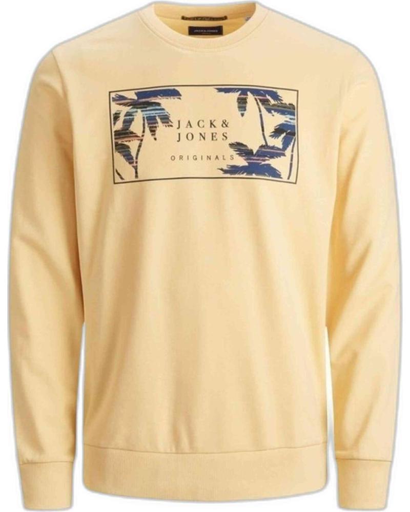 JACK AND JONES SUDADERA JACK & JONES CON ESTAMPADO TROPICAL PARA NIÑOS AMARILLO AMARILLO