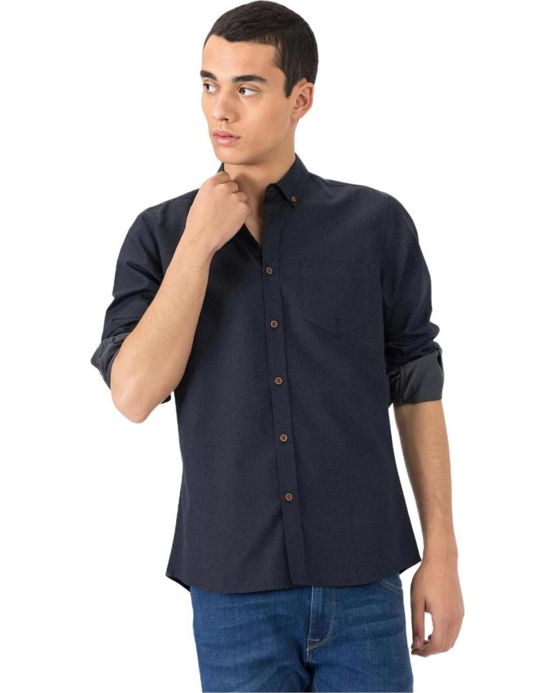 TIFFOSI CAMISA DE VESTIR AZUL DE MANGA LARGA PARA HOMBRE TIFFOSI AZUL