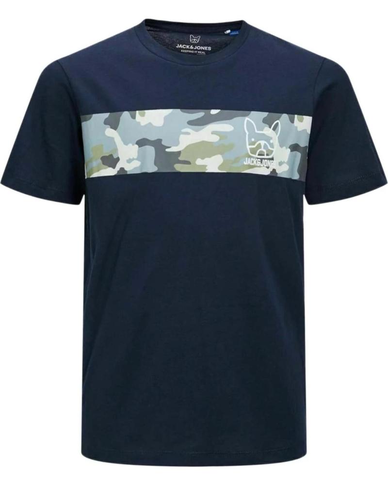 JACK AND JONES CAMISETA DE MANGA CORTA JACK & JONES CON ESTAMPADO DE CAMUFLAJE PARA NIÑOS AZUL