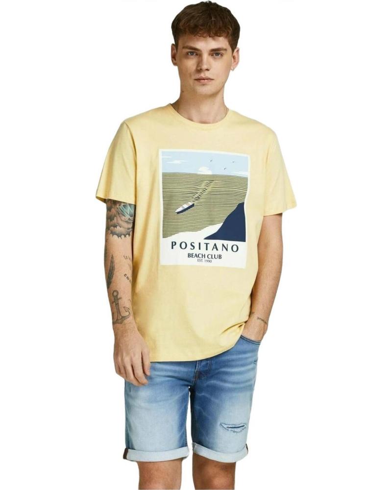 JACK AND JONES CAMISETA JACK & JONES DE MANGA CORTA CON ESTAMPADO PARA HOMBRE AMARILLO