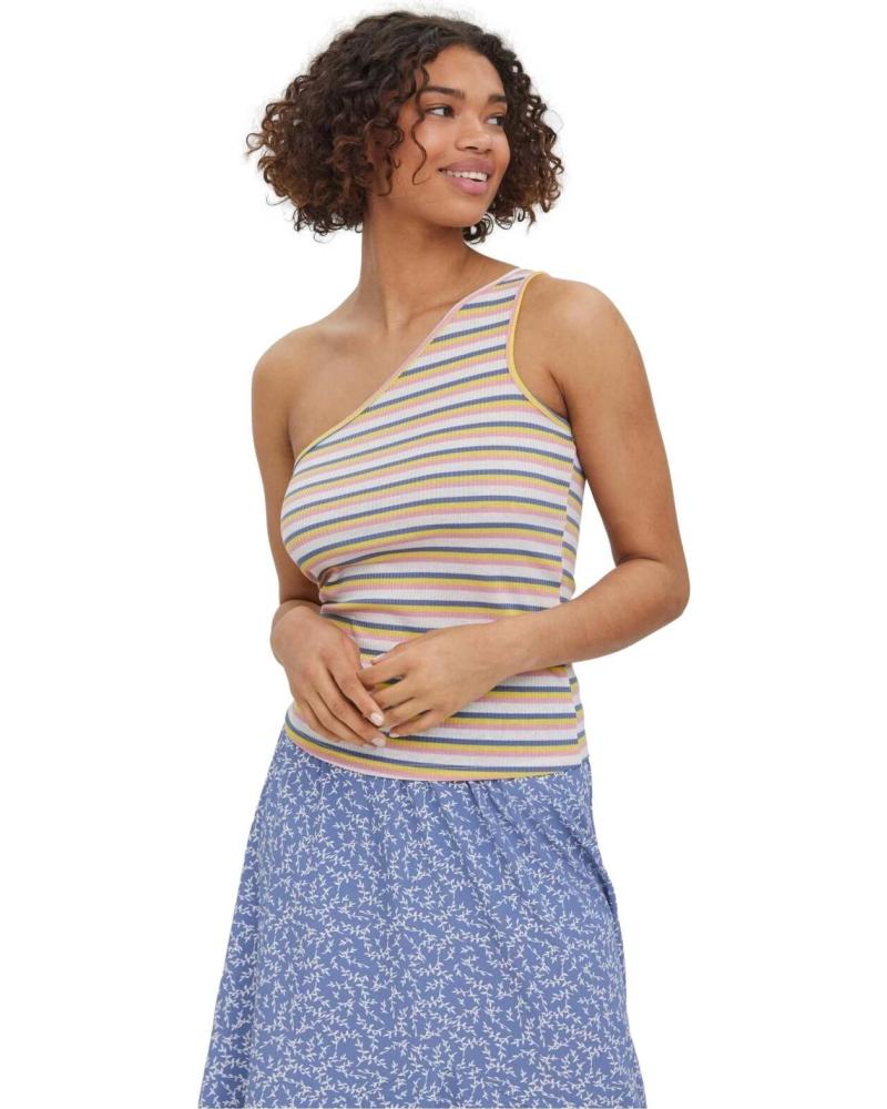 VERO MODA CAMISETA DE TIRANTES ASIMÉTRICA DE RAYAS PARA MUJER MULTICOLOR