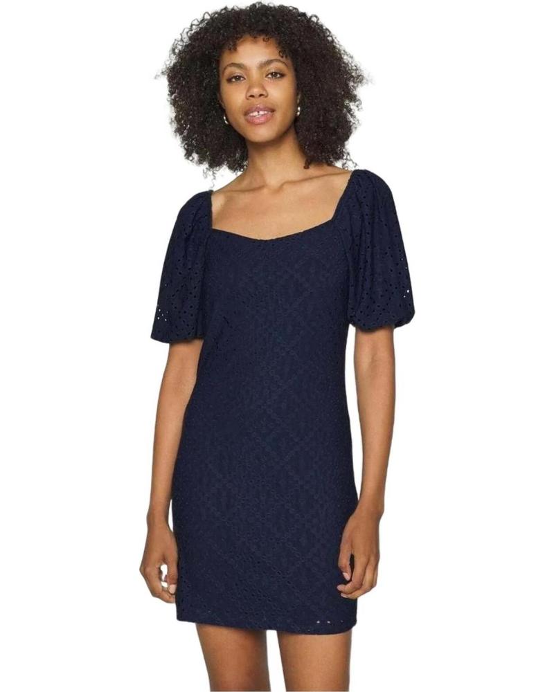 VERO MODA VESTIDO AZUL DE MANGA CORTA CON ESCOTE CUADRADO PARA MUJER AZUL
