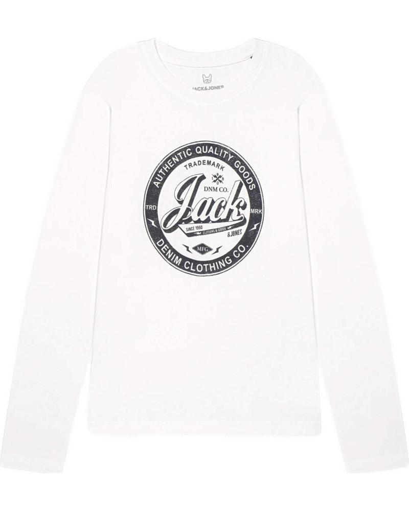 JACK AND JONES CAMISETA DE MANGA LARGA JACK & JONES CON LOGO CIRCULAR PARA NIÑOS BLANCO