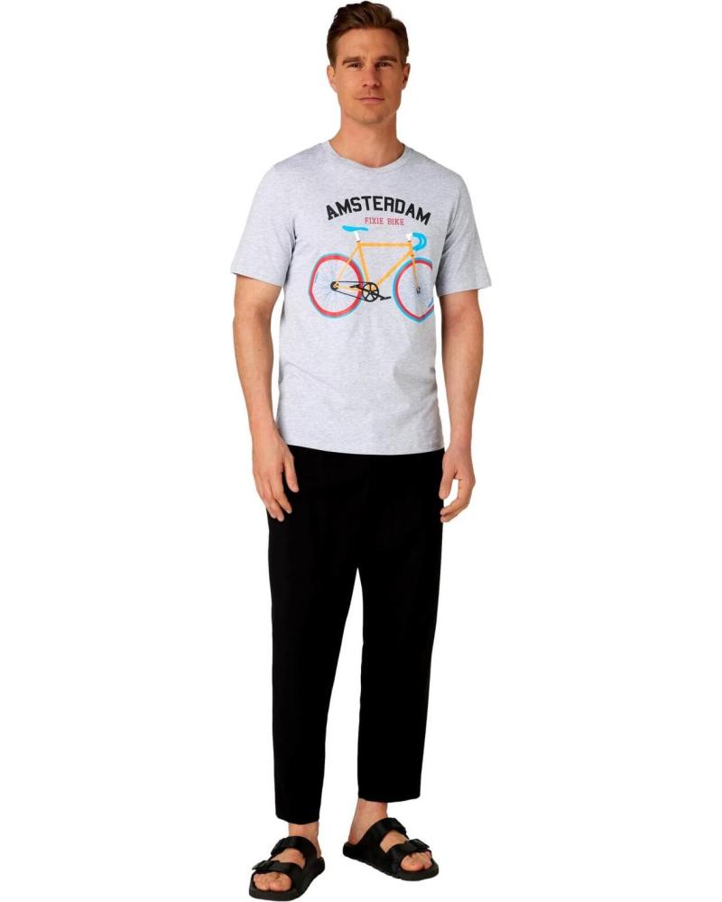 JACK AND JONES CAMISETA JACK & JONES PARA HOMBRE CON ESTAMPADO DE BICICLETA GRIS