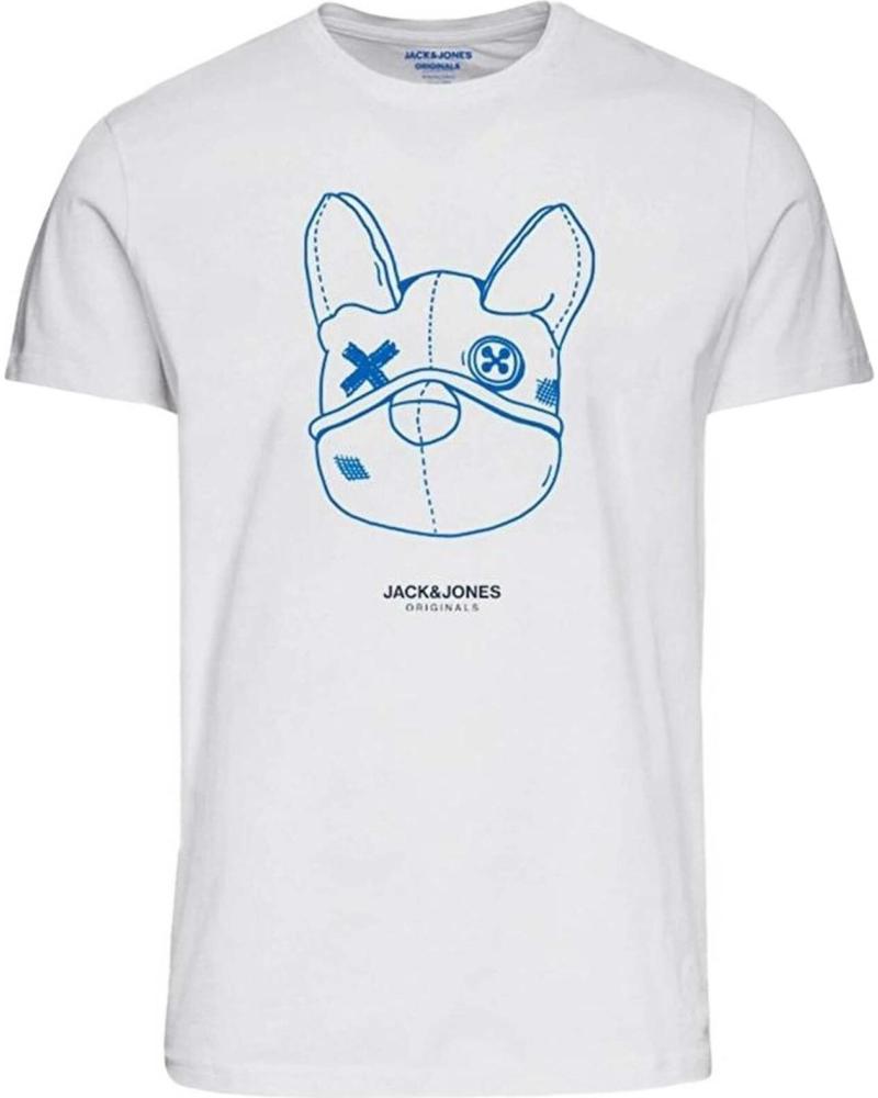 JACK AND JONES CAMISETA DE MANGA CORTA JACK & JONES PARA NIÑO CON ESTAMPADO DE PERRO BLANCO