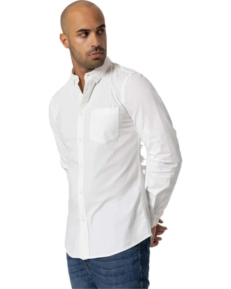 TIFFOSI CAMISA DE MANGA LARGA DE ALGODÓN PARA HOMBRE TIFFOSI BLANCO