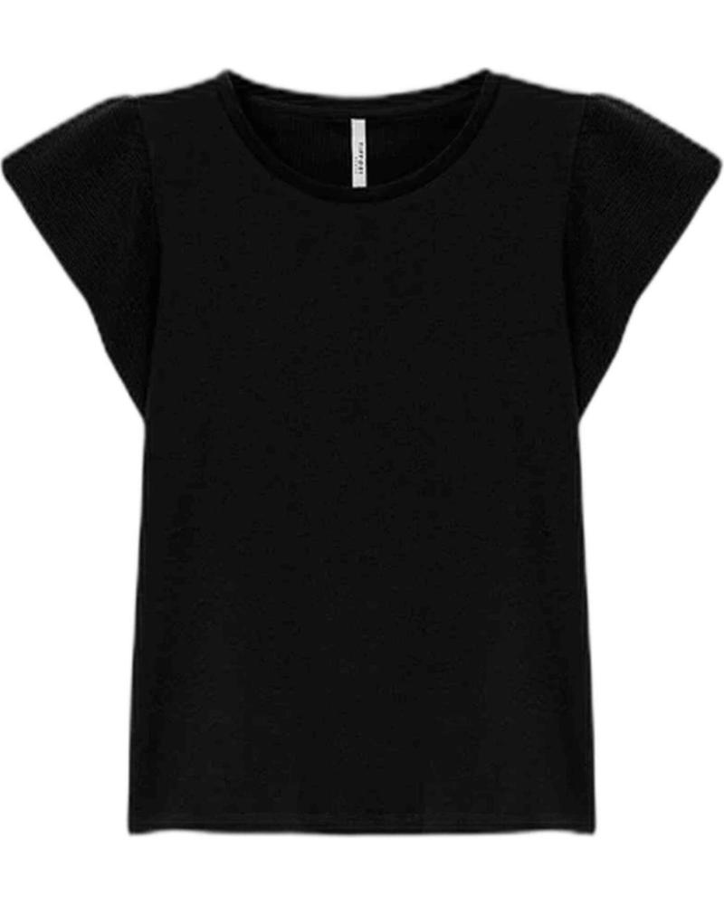 TIFFOSI BLUSA TIFFOSI DE MANGA CORTA CON VOLANTES PARA MUJER EN NEGRO NEGRO